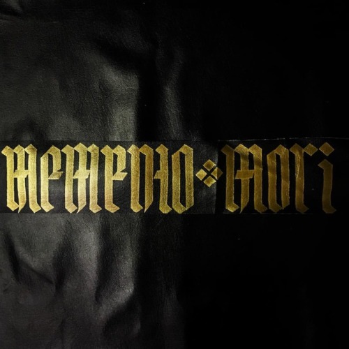 Memento ❖ Mori on found faux leather.#progart #art #calligraphy...