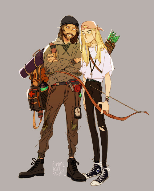rhymewithrachel:aragorn and legolas but theyre tired camp...
