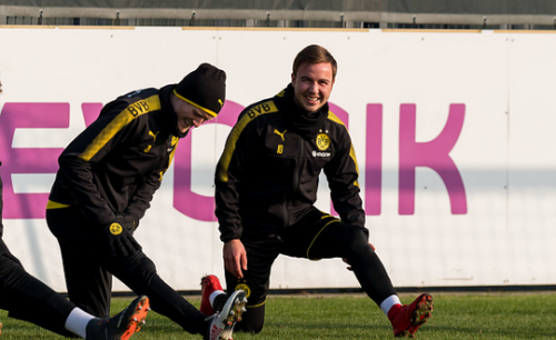 mariogoetze - Mario and André sharing a laughter together during...