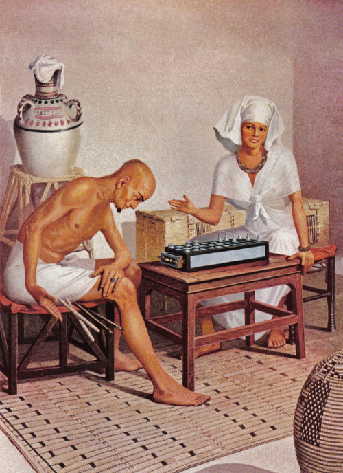 grandegyptianmuseum - A middle-class couple plays a board game...