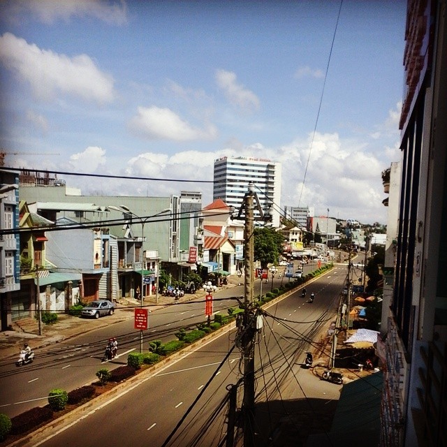 My first room with a view. Downtown Pleiku, Vietnam. (at Pleiku)