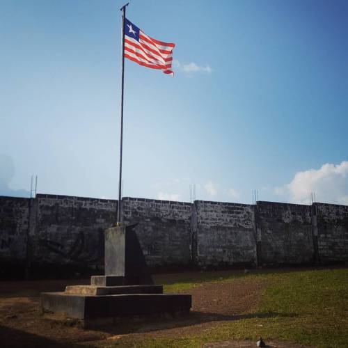beautifulliberia - Liberian flag blowing in the wind.