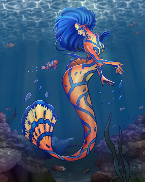 scatteringsoforpheus - Tropical Fish Mermaid by Nanda van Dijk 