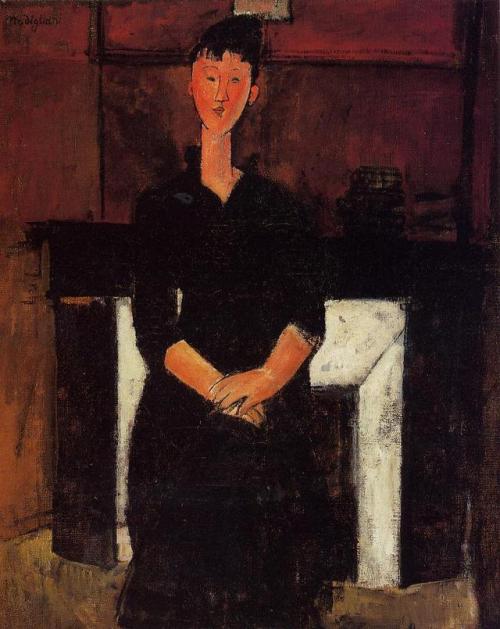 expressionism-art - Woman Seated by a Fireplace, 1915, Amedeo...