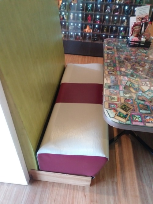 I enjoyed reupholstering these booth seats from a solid to a two...