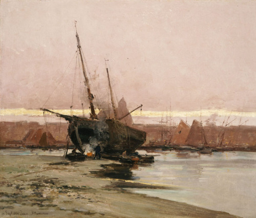 spoutziki-art - Ship On Shore - Ioannis Altamouras, 1874