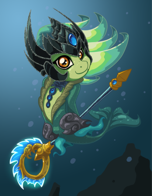 Sea-Ponified Nami of LeagueOfLegends.  Thank you SonOfASkywalker...