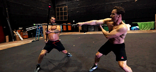 justiceleague - Jason Momoa and Patrick Wilson training for...