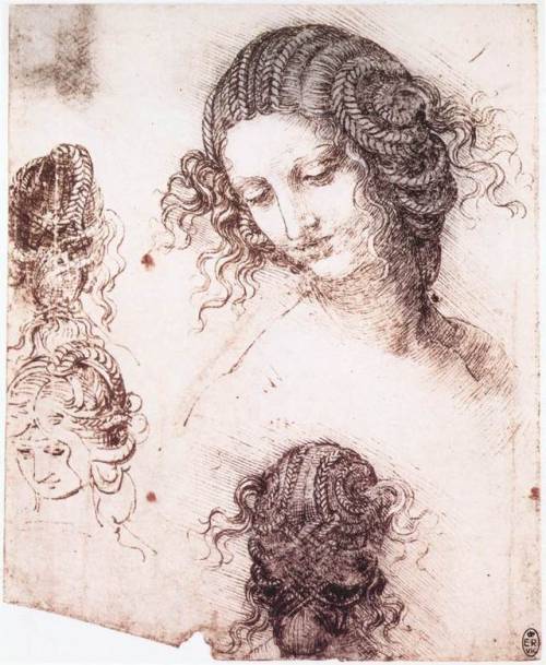 artist-davinci - Head of Leda, 1505, Leonardo Da VinciSize - ...