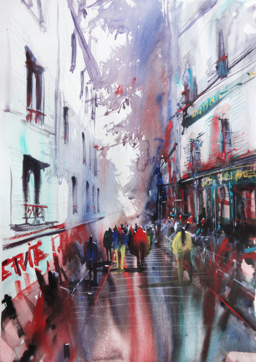 bestof-society6 - ART PRINTS BY NICOLAS JOLLY Promenade rue...