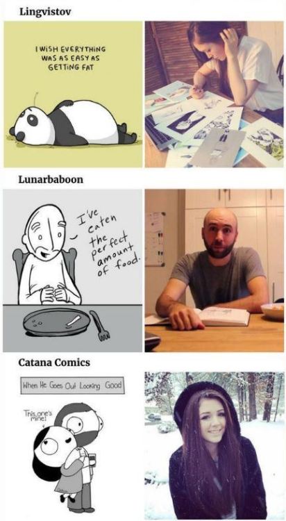 tinyfloatingwhales - catchymemes - Faces behind the comics...