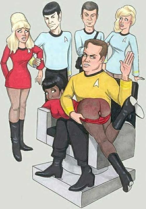 spankherbottomhard - Captain Kirk spanks Lieutenant Uhura.