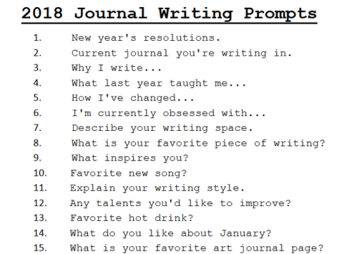journaling-junkie:2018 Journal Prompts part 1Happy New Year,...