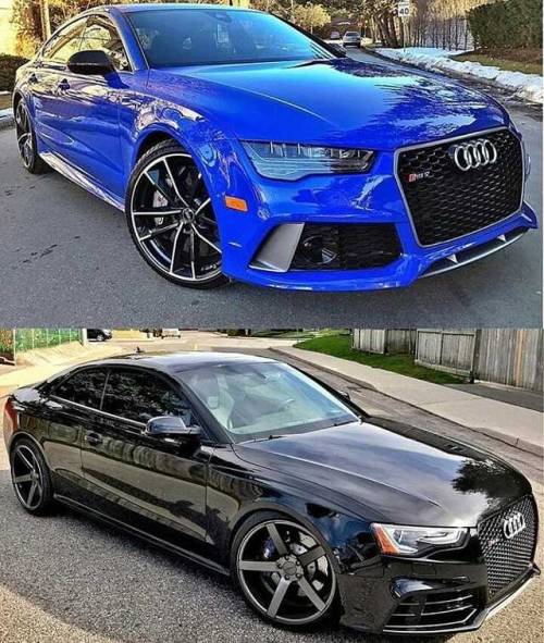 audi-obsession:Awesome combo! #audirs7 vs #audirs5...
