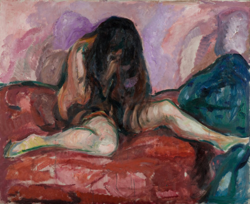themacabrenbold - Edvard Munch  Weeping Nude. 1913-14