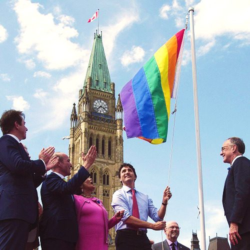 intoasylum - Canadian Prime Minister Justin Trudeau raises Pride...