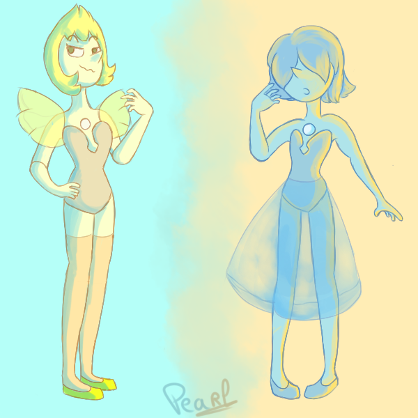 I have make some fast SU drawing ;w; 1 | Blue Porl and Yellow Porl, Porls are so cute 2 | Unstable Pastel Malachite fusion (OCs) from a RP with @eltrynice , i like her so much