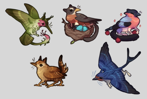 peregyr - peregyr - tiny songbird gryphons! these will be stickers...