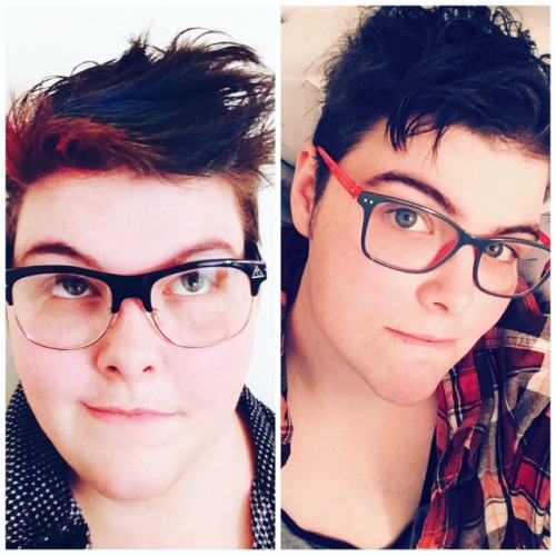 Pre-T on the left (2016) and about 4 months on T on the right....
