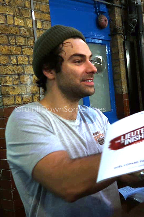 turnitdownsometimes - Aidan Turner at the stage door after the...