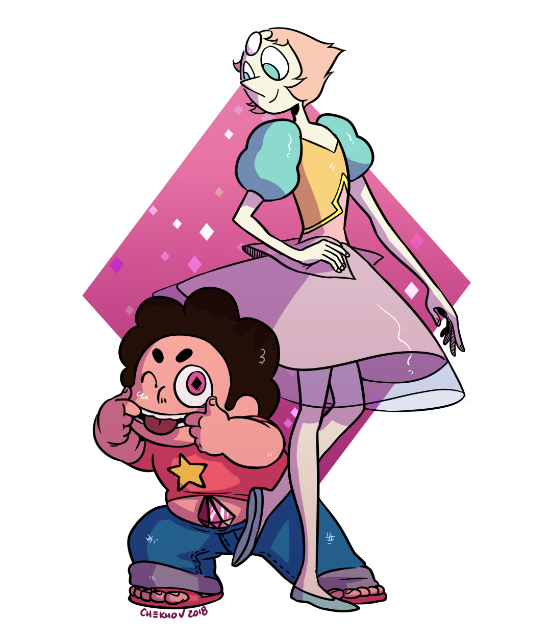 I’ve seen a lot of Momswap stuff with Steven and Pearls recently! I really enjoy it, so I ended up drawing Steven Bluniverse…. and then thought “why stop there?” Here’s the whole entourage! Don’t...