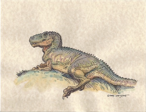 moschops911:Resting Tyrannosaurus by William Stout