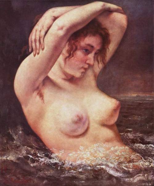 artist-courbet:The Woman in the Waves (The Bather), Gustave...