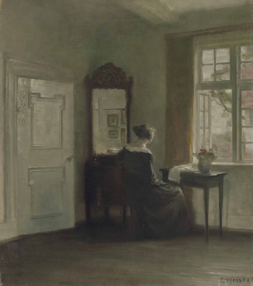 catonhottinroof - Carl Vilhelm Holsøe (1863-1935)Interior with...