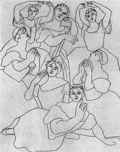 pablopicasso-art:Seven ballerinas 1919Pablo Picasso