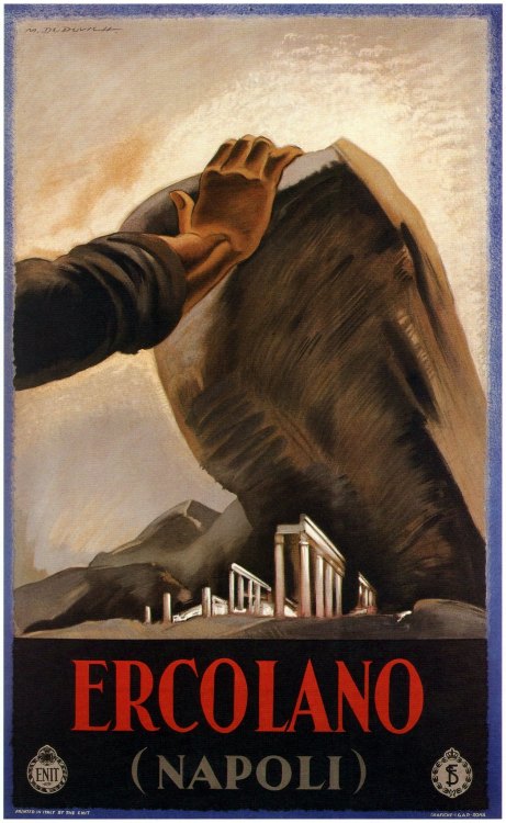 vntgtravel - Italian Vintage Travel Poster - Herculaneum,...