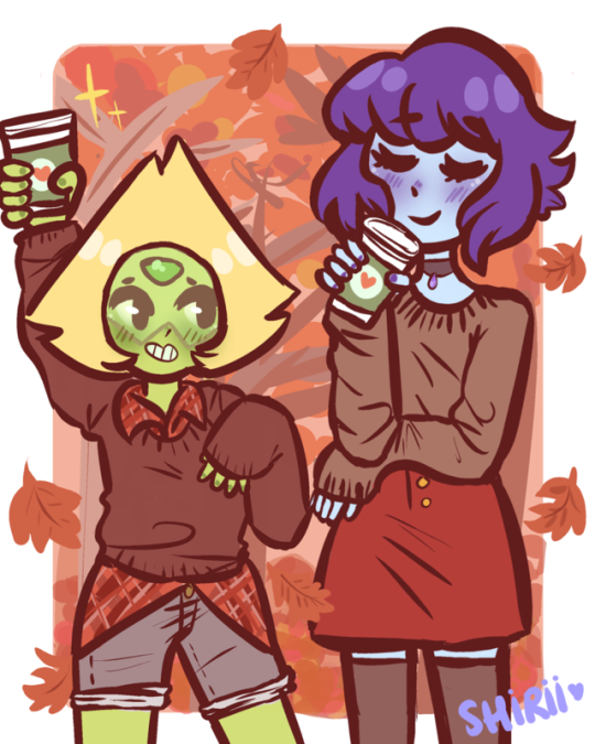 pumpkin spice is back so here’s a quick fall themed lapidot doodle to celebrate 🍁🍂💚💙