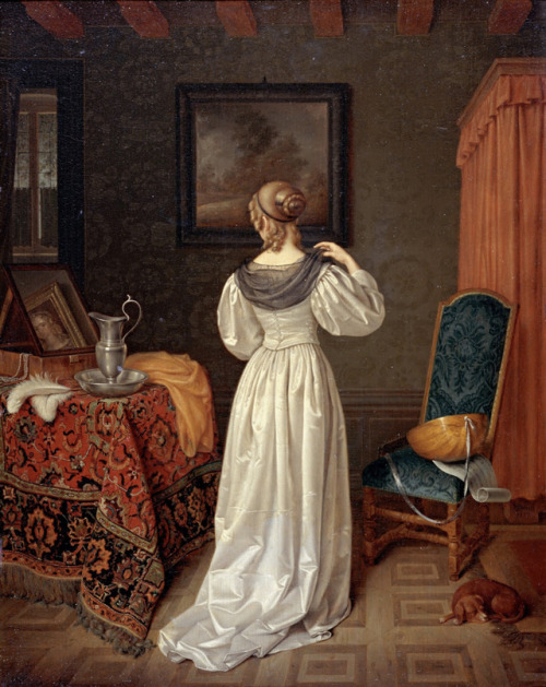 Eduard Pistorius - The toilette (Lady in the mirror) (1827)Oil...