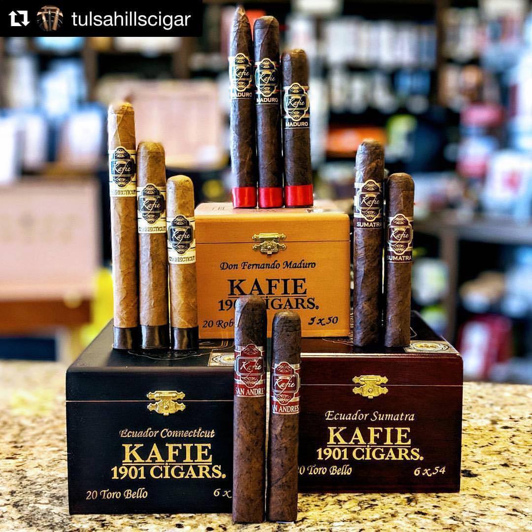 #Repost @tulsahillscigar with @get_repost
・・・
Kafie Cigars are an exclusive in our humidor and if you haven’t tried them yet, you should! Like a good, medium-bodied stick with great flavor? The Connecticut, Sumatra and Maduro are excellent choices....