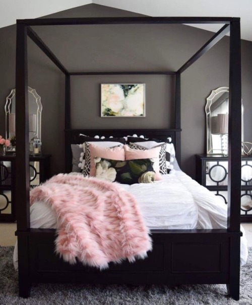 pink and gray bedroom | Tumblr