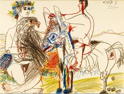 colin-vian:   Pablo Picasso - Adolescents, Aigle et Âne, 1967....