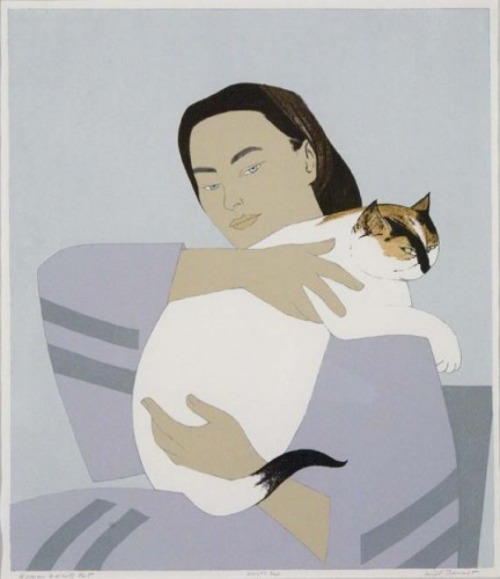 aubreylstallard - Will Barnet, Woman And White Cat