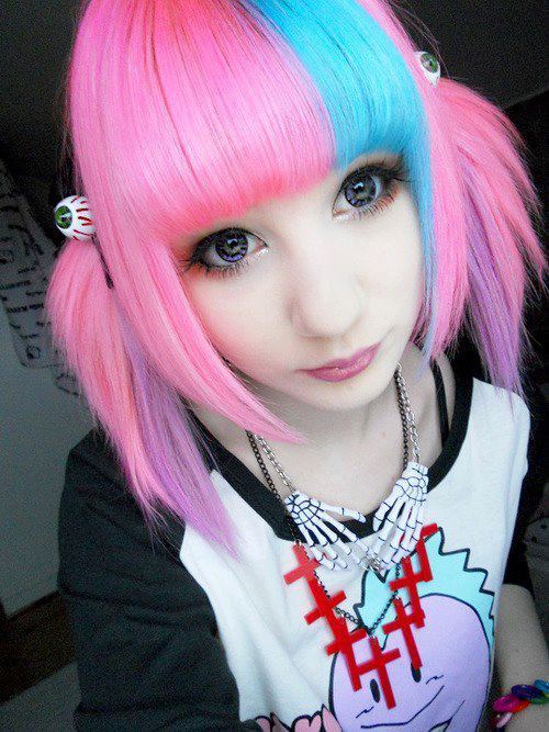 pink and blue hair on Tumblr