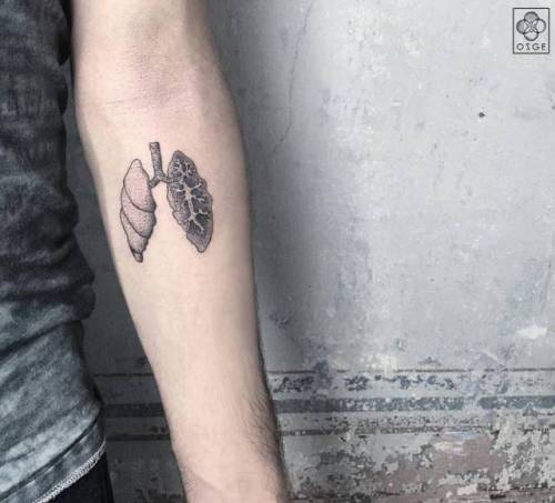 Tattoo tagged with: small, anatomy, ozgedemir, lung, tiny, ifttt, little,  blackwork, inner forearm, illustrative 