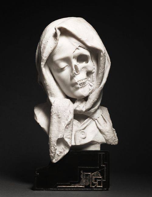 sixpenceee:
“This marble sculpture is part of the Daniel Katz Gallery. From Italy, 19th century.
”