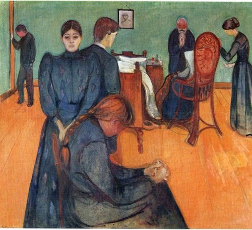 Death in the sickroom by Edvard Munch (1893) #expressionism #art...