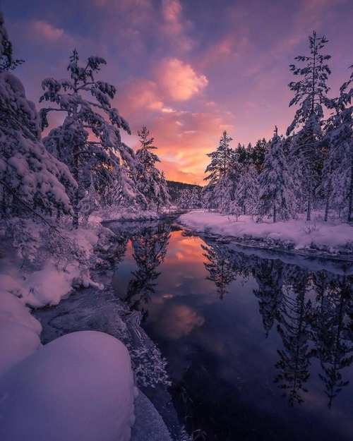 thebeautifuloutdoors - Winter sunset in Telemark, Norway. By Roger...