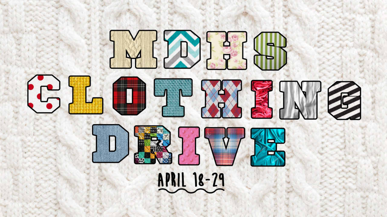 MDHS is currently running a used clothing drive until April 29th. We are accepting donations of gently used clothes, household curtains, bed and bath linens, shoes, purses, belts, hats and scarves. Please consider dropping off any items in the main...