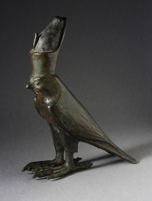 grandegyptianmuseum - Figure of Horus as a Falcon (bronze)Late...