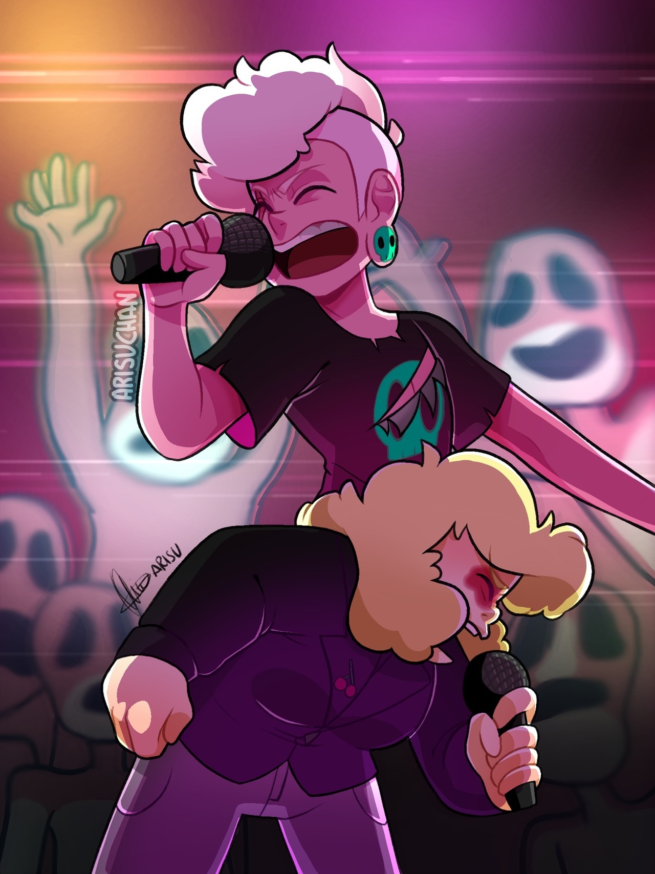 CAN’T THESE TWO JUST GET A DUET ALREADY?! Also I like to think that Lars kept the skull shirt cause I love it bye