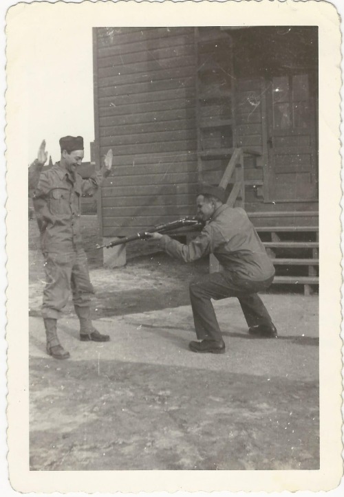 historicaltimes - Two U.S. soldiers messing around during WWII,...