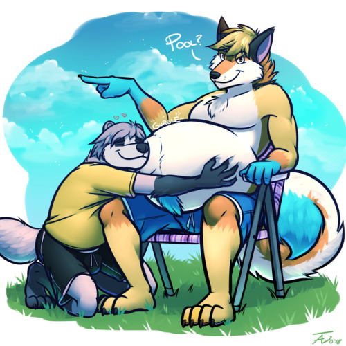taniofoxsky - Time for the pool! You can keep cuddling up to me...
