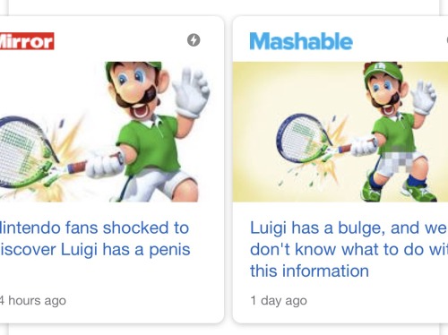 voltronic2000:If you ever think your fandom has gone too far, just remember that Luigi’s dick 