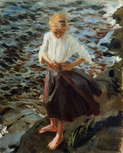 spoutziki-art - Windswept Girl by Akseli Gallen-Kallela - 1893