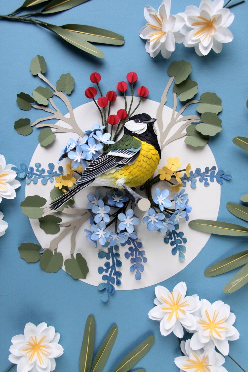 itscolossal - New Paper Bird Sculptures Juxtaposed With...