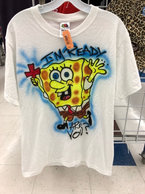 shiftythrifting - ominous airbrushed spongebob asking if you’re...
